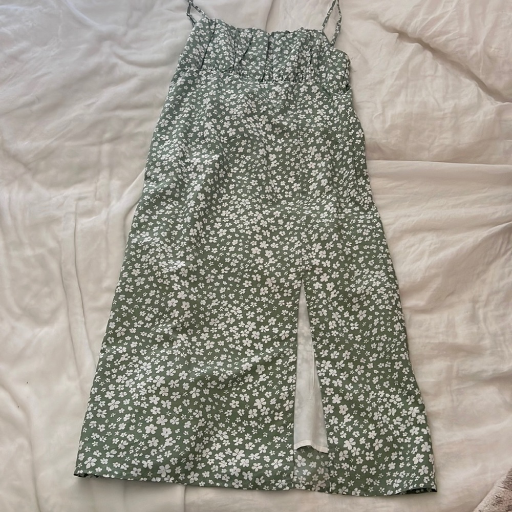 Princess polly green floral midi dress